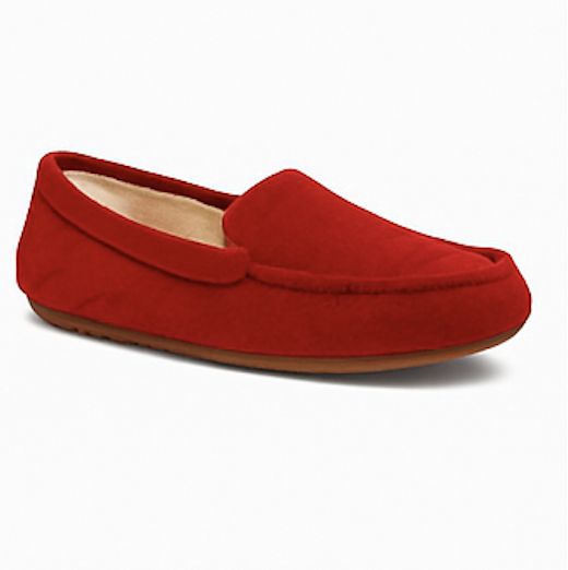 Red moccasin slipper